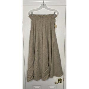 Vintage‎ Cullinane Women's Long Maxi Skirt Beige Tan 4 100% Wool Tags Flaw